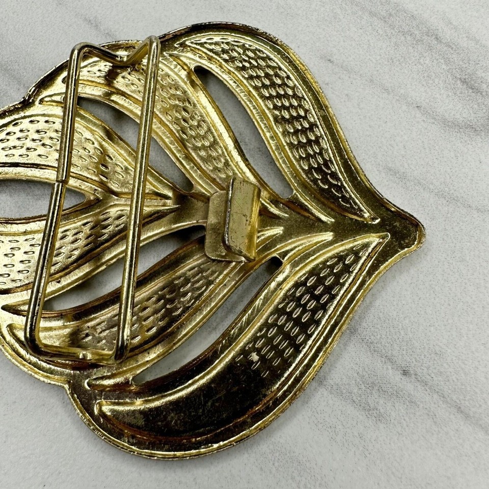 Vintage Gold Tone Leaf Belt Buckle Piece eBay