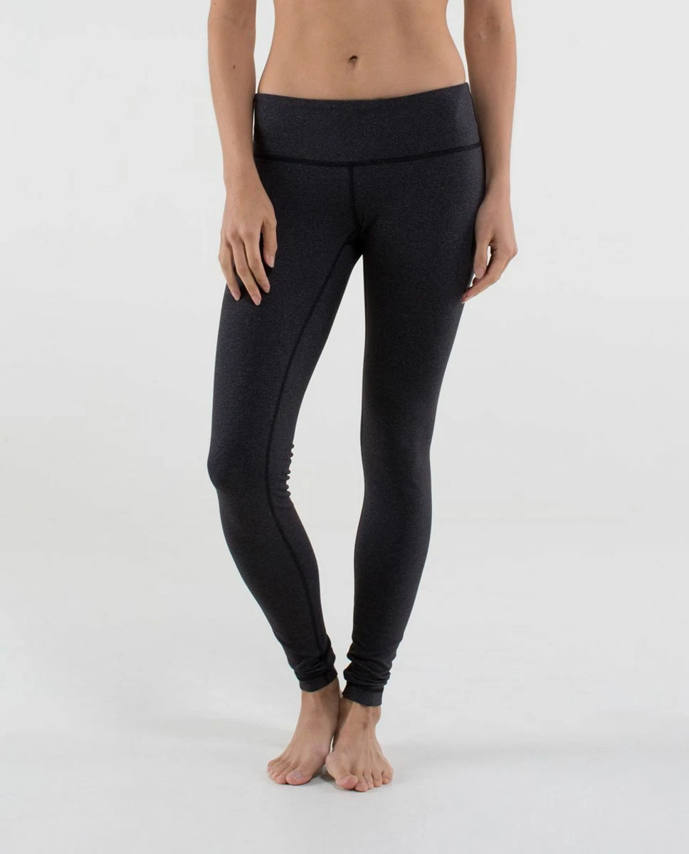 Lululemon Wunder Under Pant size 8 Wee Stripe Heathered Black NWT Yoga Gym  Pants