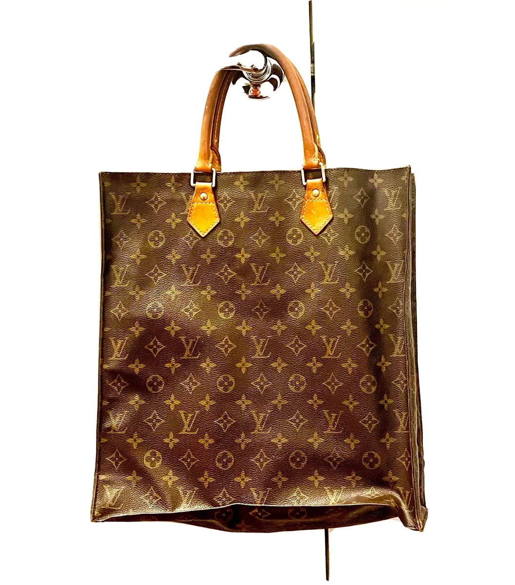 Authentic LOUIS VUITTON Sac Plat Monogram Tote Shopping Bag Purse