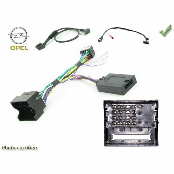 Commande au volant pour Opel Antara 2010 à 2017 avec connecteur Fakra noir