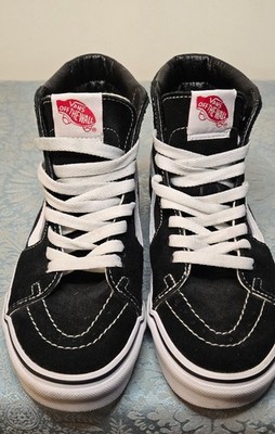 Vans Sk8Hi Shoes Mens Size 5.5 Black Suede Comfort Casual Skateboarding Sneakers