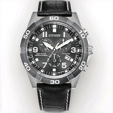 Citizen Eco-Drive Titanium Chronograph Perpetual Calendar 43mm Black Dial
