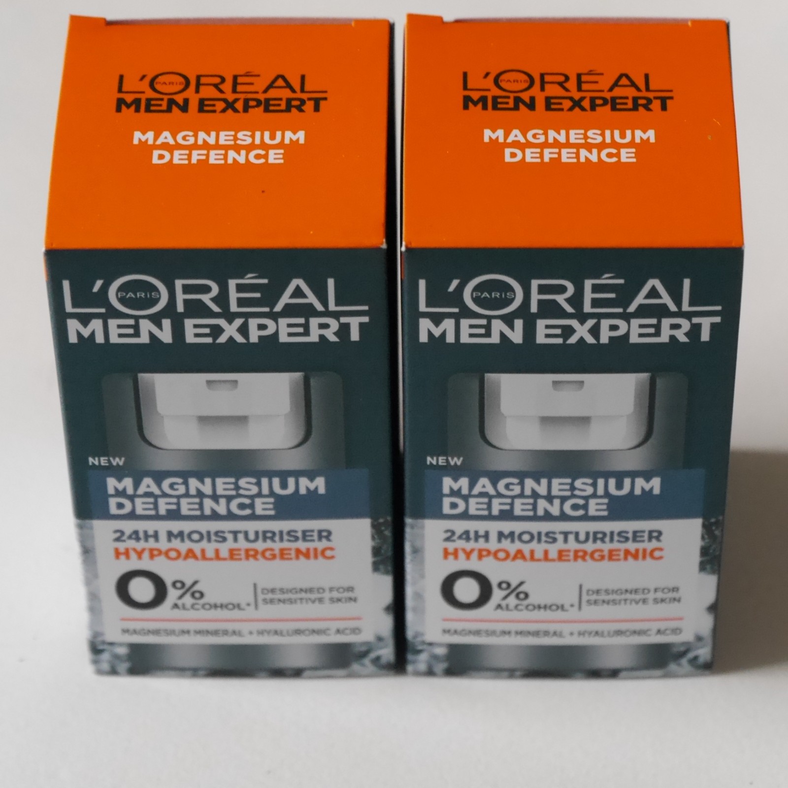 2x L'Oreal Men Expert Magnesium Defence, Hypoallergenic 24H Moisturiser 50ml #E