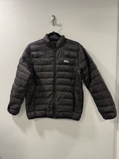 EDDIE BAUER Down Jacket Youth XL 14/16 Black Packable 650 Fill Lightweight