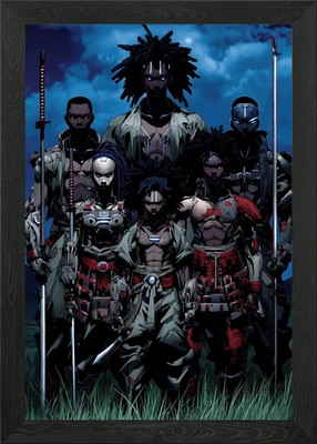 Afro Samurai-inspiriert futuristisch wa gerahmtes Wandbild Poster Leinwanddruck Bild