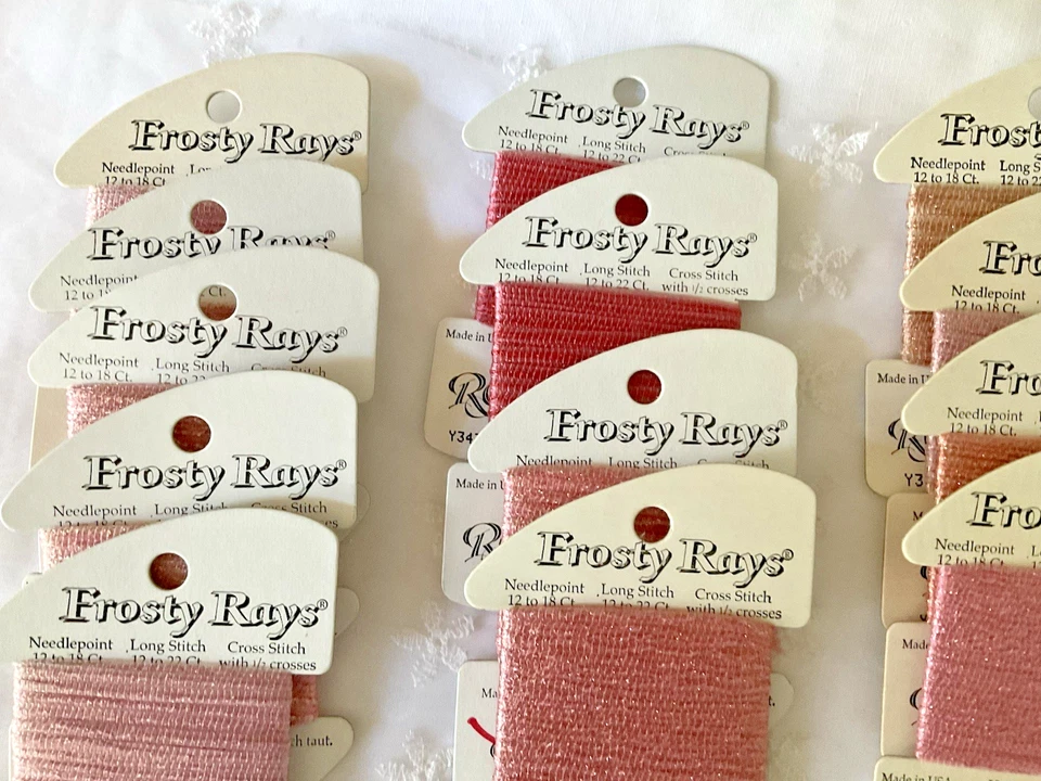 Rainbow Gallery Thread Frosty Rays Lot of 13 Medium Pink Shades Made in USA New - Image 2 of 4