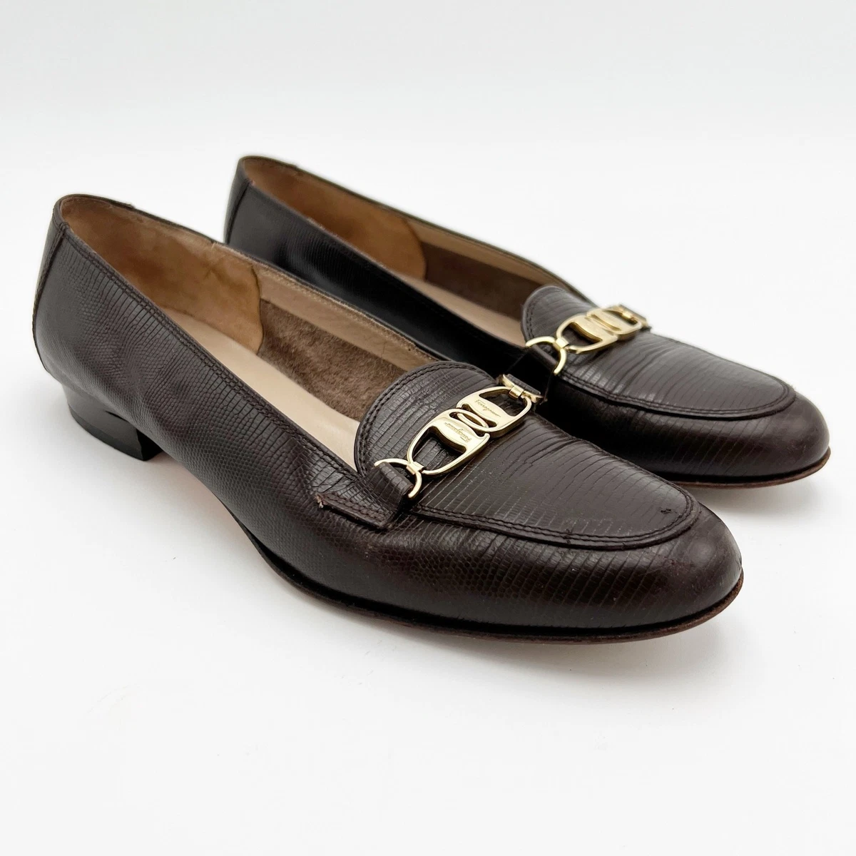 Vintage SALVATORE FERRAGAMO Slip On Leather Leopard Loafers FERRAGAMO Vanna leopard-print calf hair ballet flats | NET-A  main image 4