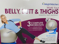 Weight Watchers WW Belly Butt Thighs-Workout Stability Ball 65 cm Ring NEW