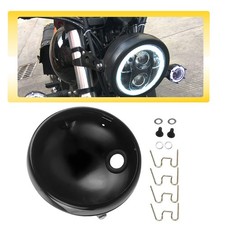Universal 7'' Motorcycle Headlight Housing LED Headlamp Case Bucket Cover Black