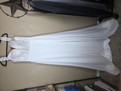 SEIM Womens White Lace Chiffon Wedding Dresses for Bride 2023 White US Size 12