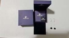 NIB Swarovski Jet Hematit Pierced Earrings