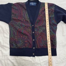 Ralph Lauren Women’s VTG 100% Wool Paisley Cardigan (M) Academy Rare 90s Preppy