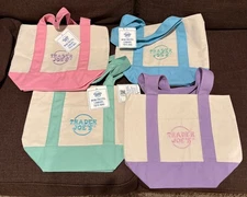 Trader Joe’s Mini Pastel Canvas Tote Bags Set Of 4  Limited Edition 2025