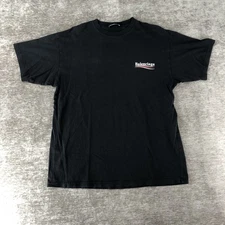 Balenciaga 2017 Wave Campaign Black T Shirt Men's Size XS Script Logo Pullover