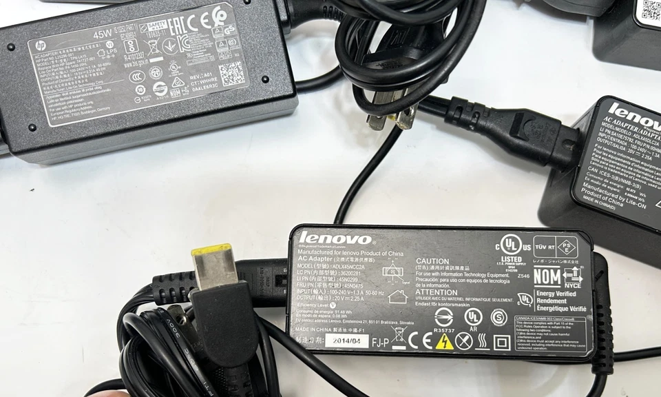 LOTE DE 6 cargadores originales para portátiles HP Lenovo puntas azules, 1 tipo C, 19,5 V, 20 V Foto 4 de 4