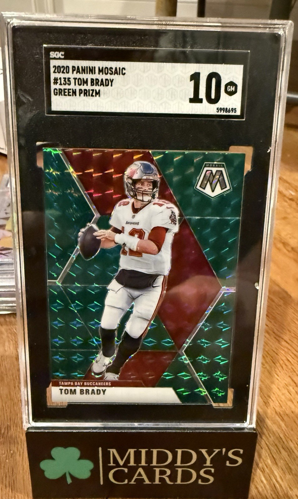 2020 Mosaic Tom Brady Green Prizm SGC 10