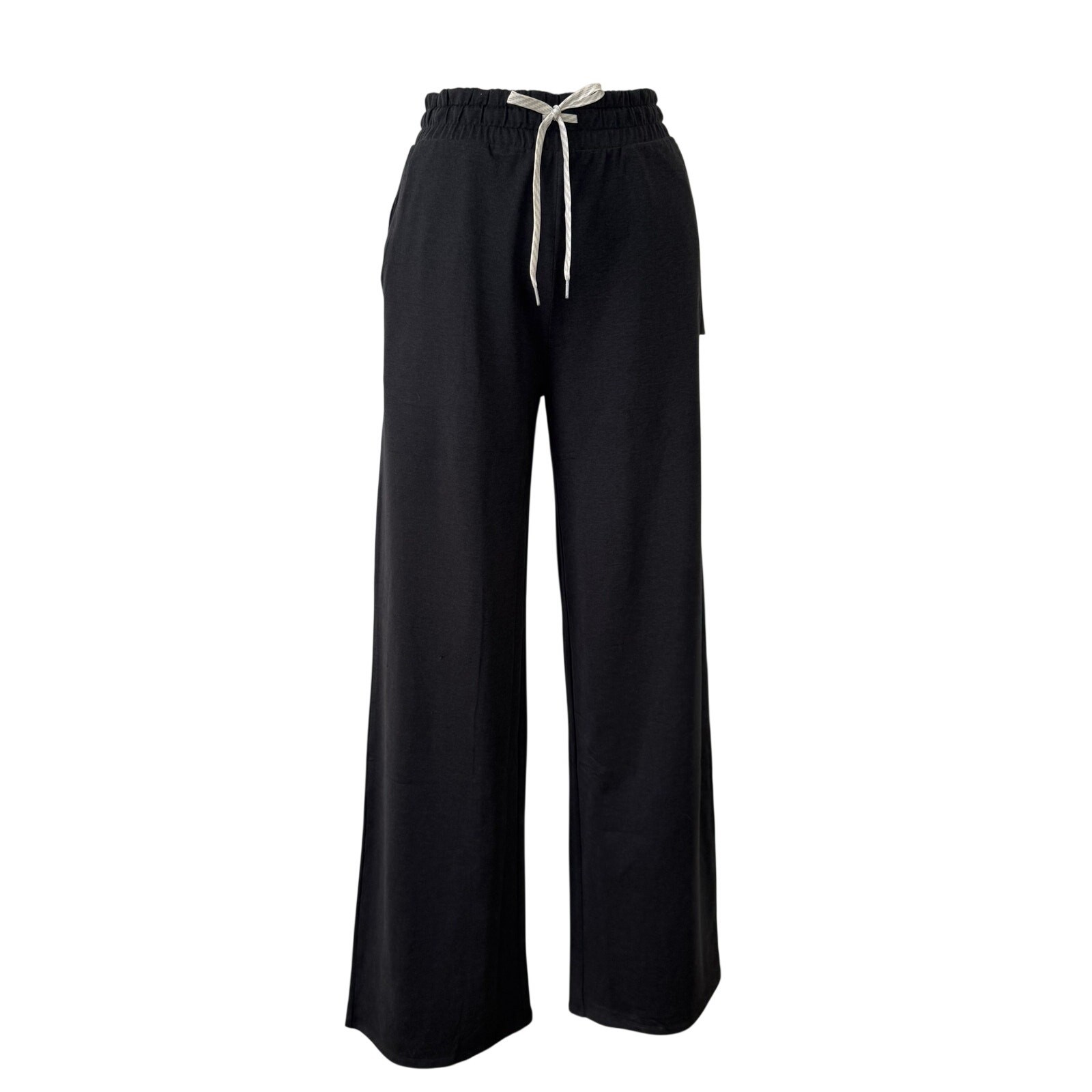 Vuori Halo Essential Wide Leg Soft Pull-On Pants in Black Heather S NWT