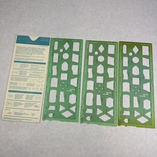 Lot Of 3 Vintage IBM Flowcharting Template With 1 Paper Sleeve GX20-8020-1