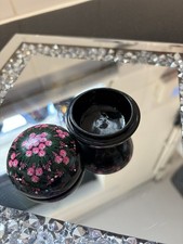 Vintage Thai Lacquerware Wooden Trinket Box Floral Hand Painted Thailand