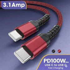 Type C to Type C Cable Braided Fast Charger Samsung Lead For iPhone 15 16 17 Pro