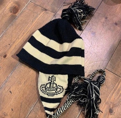 Vivienne Westwood Ear Knit Hat White Black size S-M | eBay