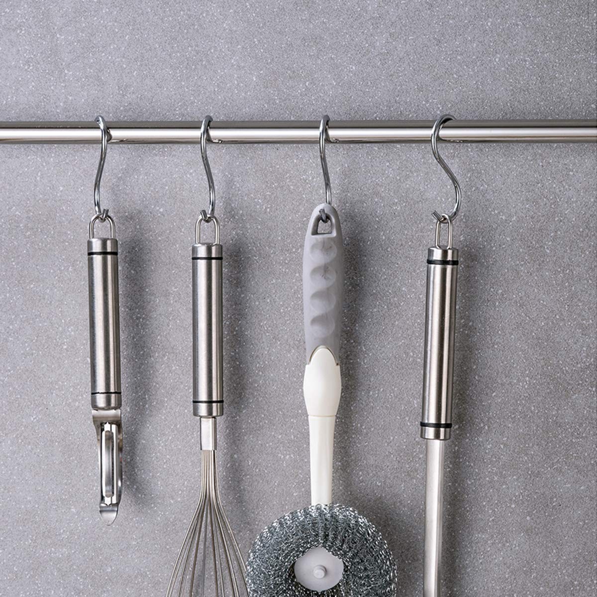 HTBMALL 40 Pack S Hooks - Stainless Steel Heavy Duty S Hooks for Hanging pots...