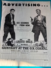Vintage 1957 Gunfight O.K. Corral Pressbook Page Burt Lancaster Kirk Douglas