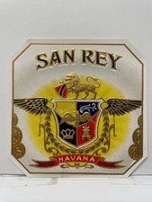 San Rey Havana Luggage Label Cuba Vintage Coat of Arms Ephemera