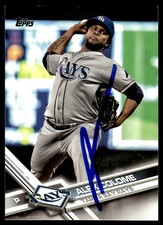 2017 Topps Alex Colome Auto Tampa Bay Rays #156 COA Card Signed