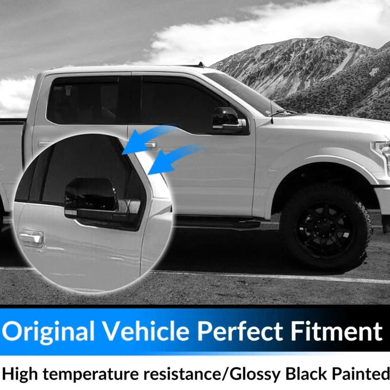 Capas espelhadas pretas esquerda e direita para caminhonetes Ford F-150 2015-2020 - Imagem 3 de 4