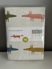 Scion Living Mr Fox Birthday Multi Coloured Kingsize Duvet Cover Set. New 