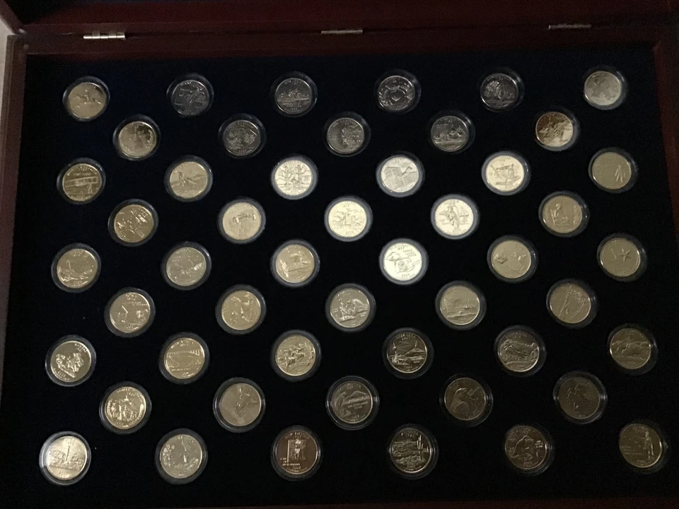 MORGAN MINT 24kt Gold layered 50 Uncirc BU cond .999 fine gold state set w/COA - Image 4 of 4