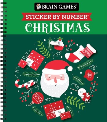 Brain Games - Sticker by Number: Christmas (28 Images to Sticker - Santa Cov...
