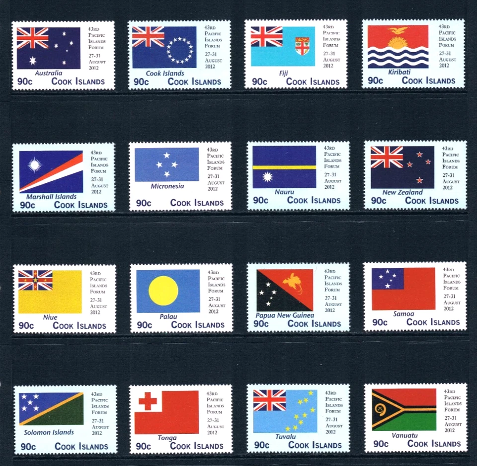 $45.00 Scott Value - 2012 COOK ISLANDS Flags Pacific Nations CV MNH NH UMM - Image 4 of 4