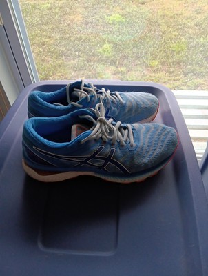 Womens Asics GEL-Nimbus Blue/ Orange Athletic Tennis Gym Sneakers Shoes Size 10