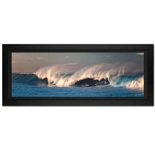 Jongas, "Blue Wave" Framed Limited Edition Photograph on Canvas, Numbered and Ha