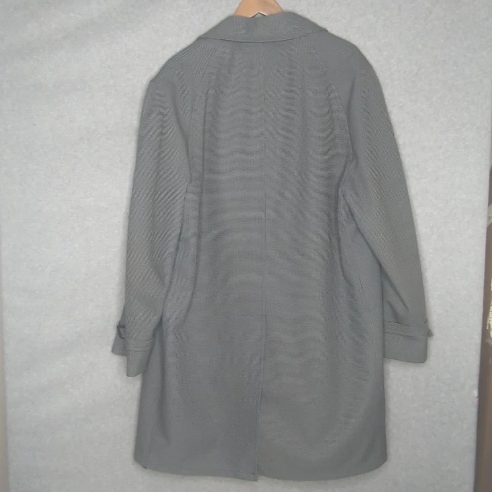 Sobretudo Crownwear Boston masculino All Weather Houndstooth cinza mistura de lã 46R vintage - Imagem 4 de 4