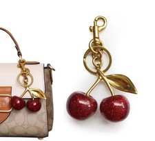 Cute Red Cherry Bag Charm Keychain Purse Charm Fruit Key Ring Handbag Accessory