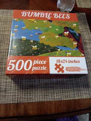 VISIONS Deco. - BUMBLE BEES - 500 Piece Jigsaw Puzzle-18'' x 24''-NEW SEALED 