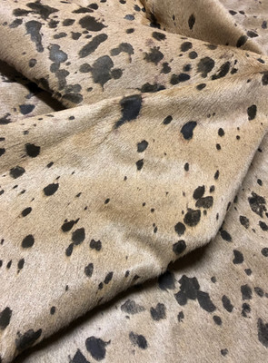 Cowhide Leather Sheets, Tan & Chocolate Acid Washed, Hair on Hide, For Wallets