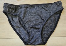 Vintage Victoria's Secret Black Perfect Everyday Smooth Satin Bikini Panties S