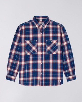 edwin Herren Hemden i035870 work shirt nrm.67 navy/red