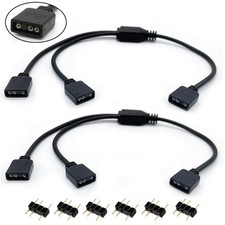 Jstincal ARGB Splitter Cable, 1-to-2 Female to 5V 3 Pin 1-to-2, Black