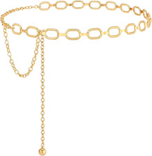 Gold Silver Waist Chain Belt for Women,Fashion Metal Adjustable Chain Belts for