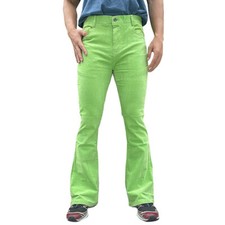Male Corduroy Bell Bottom Flares Pants 60s 70s Bootcut Trousers Slim Fit Bottoms