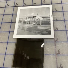 Vintage Photo Woman On Diving Board Unknown Location 1963