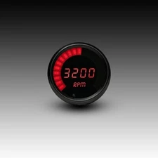 LED Digital Bargraph Memory Tachometer - Black Bezel - Red