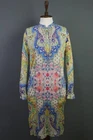 Etro Milano Multicolor Abstract Jasquard Pattern A-Line Long Dress Size 42