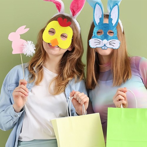 Exquisite Easter Felt Mask Cute Merry Easter Decoration Kids Gift - Picture 8 of 17