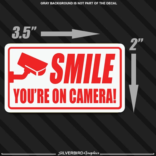 Smile You're On Camera Stickers 10 Pack 3.5x2 in Security Door Window Decals - Image 4 of 4